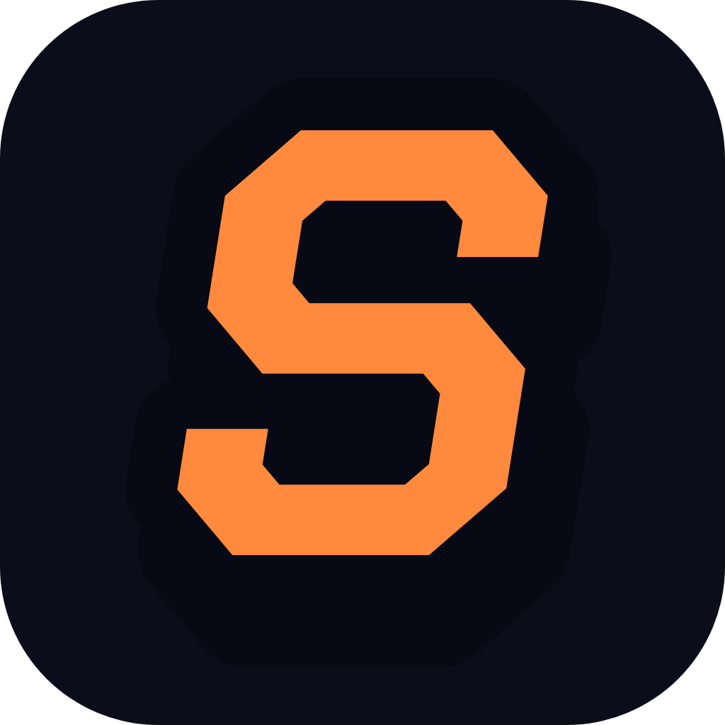 The Skyscrap app icon: an orange S on night blue